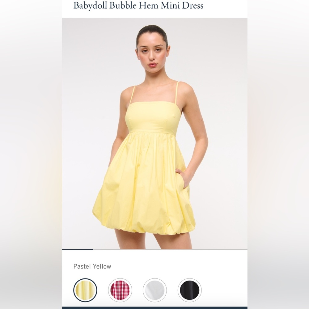 Abercrombie babydoll bubble dress butter yellow